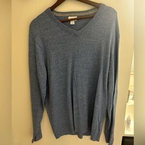 Old Navy Men's Heather Blue V-Neck Sweater